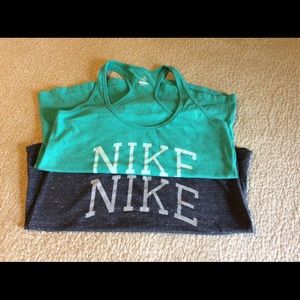 Two Nike athletic tank tops